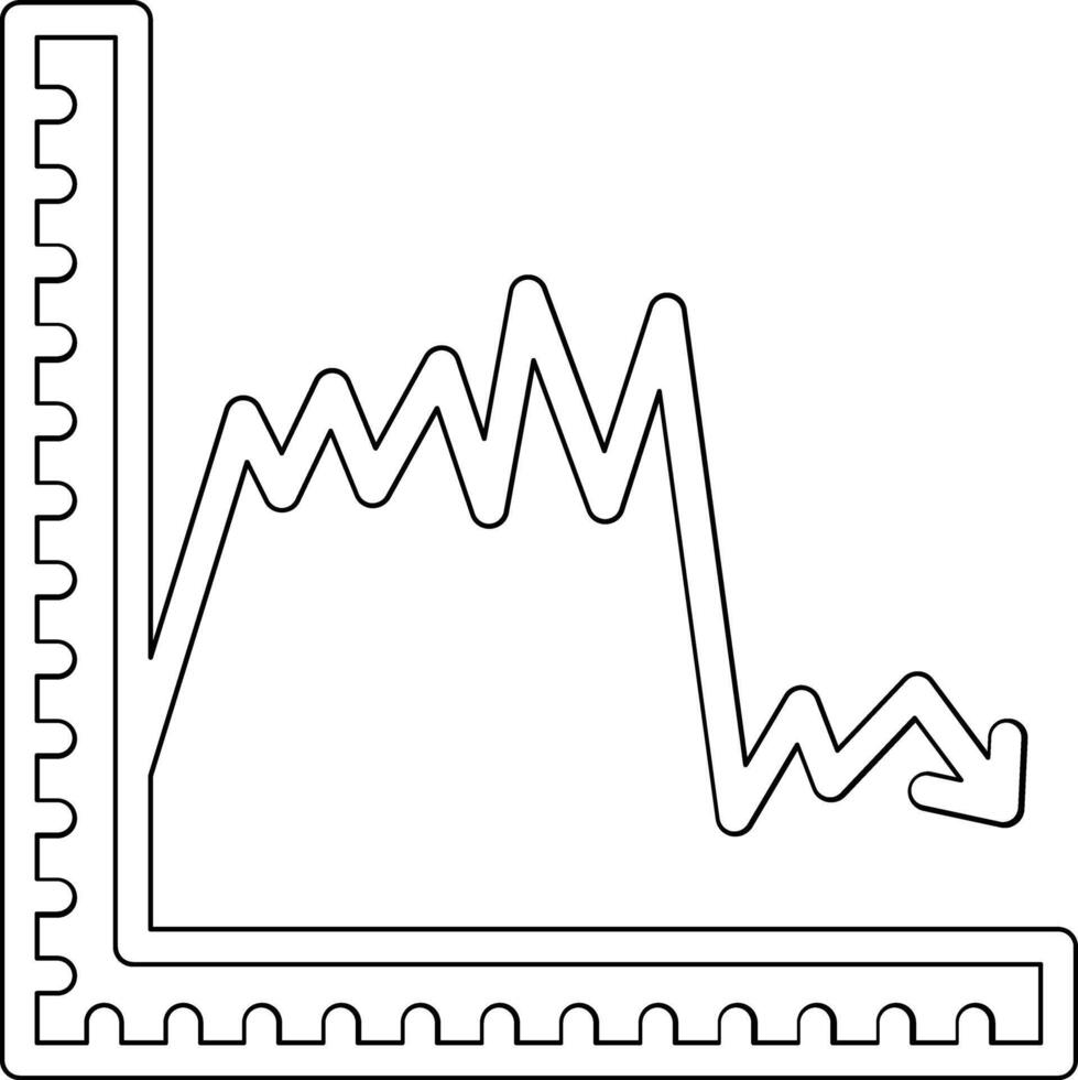 Declining Line Graph Vector Icon