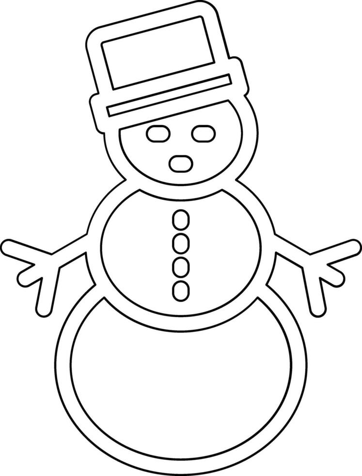 icono de vector de muñeco de nieve