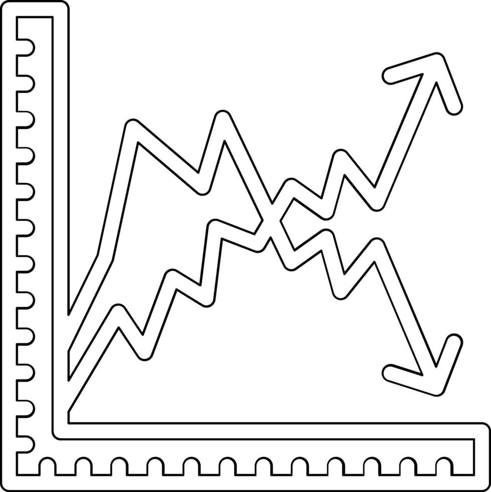 múltiple línea grafico vector icono