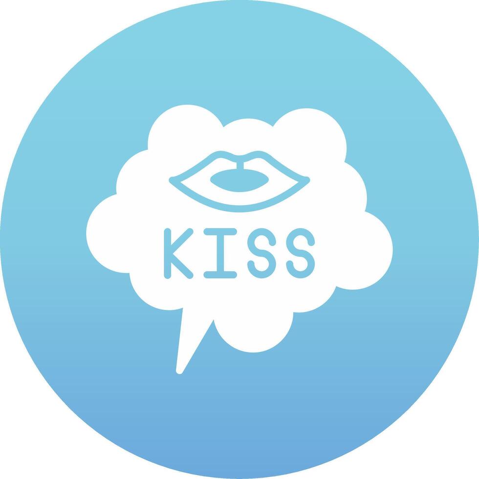 icono de vector de beso