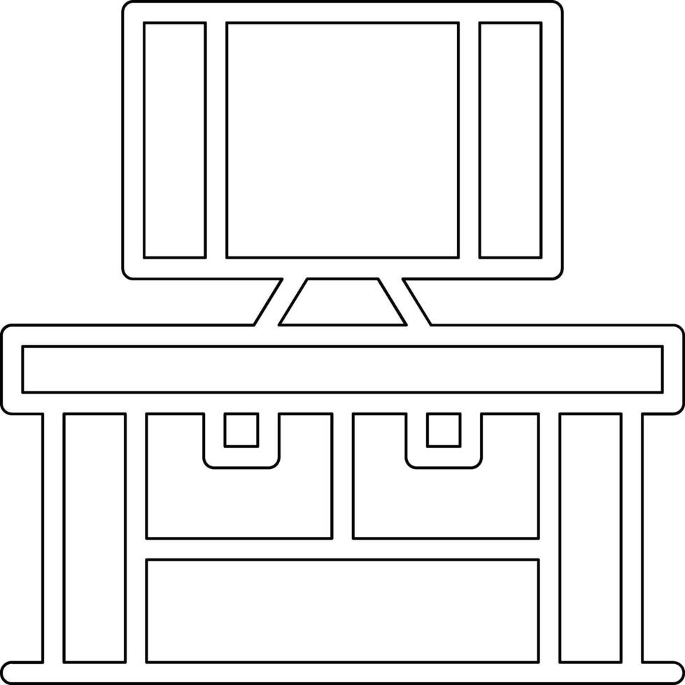 icono de vector de mesa de computadora