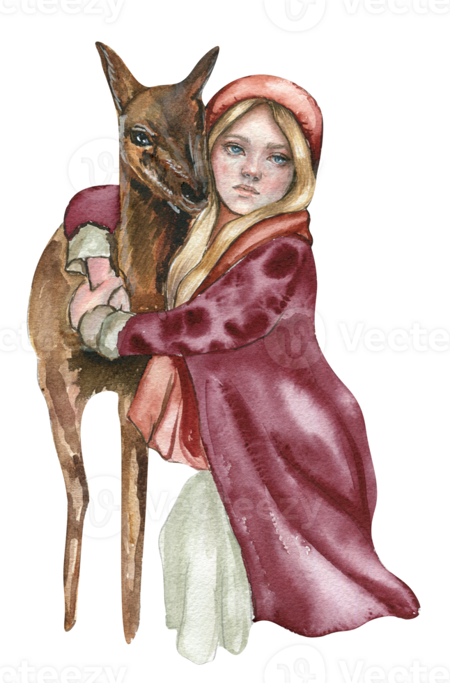 Girl with an animal. png