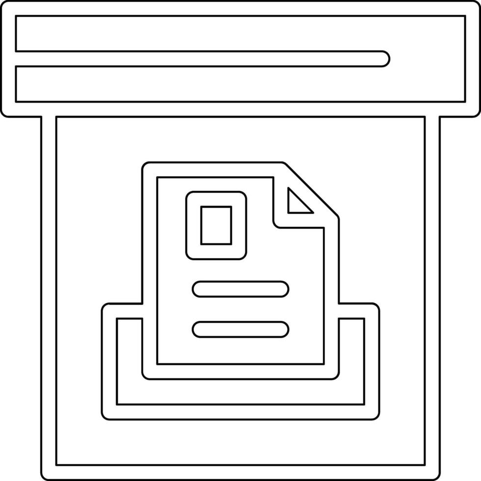 icono de vector de caja de documentos