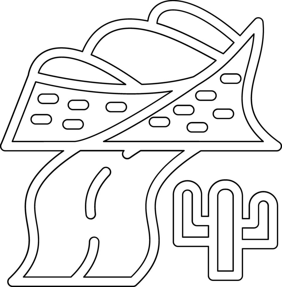 Desert Road Vector Icon