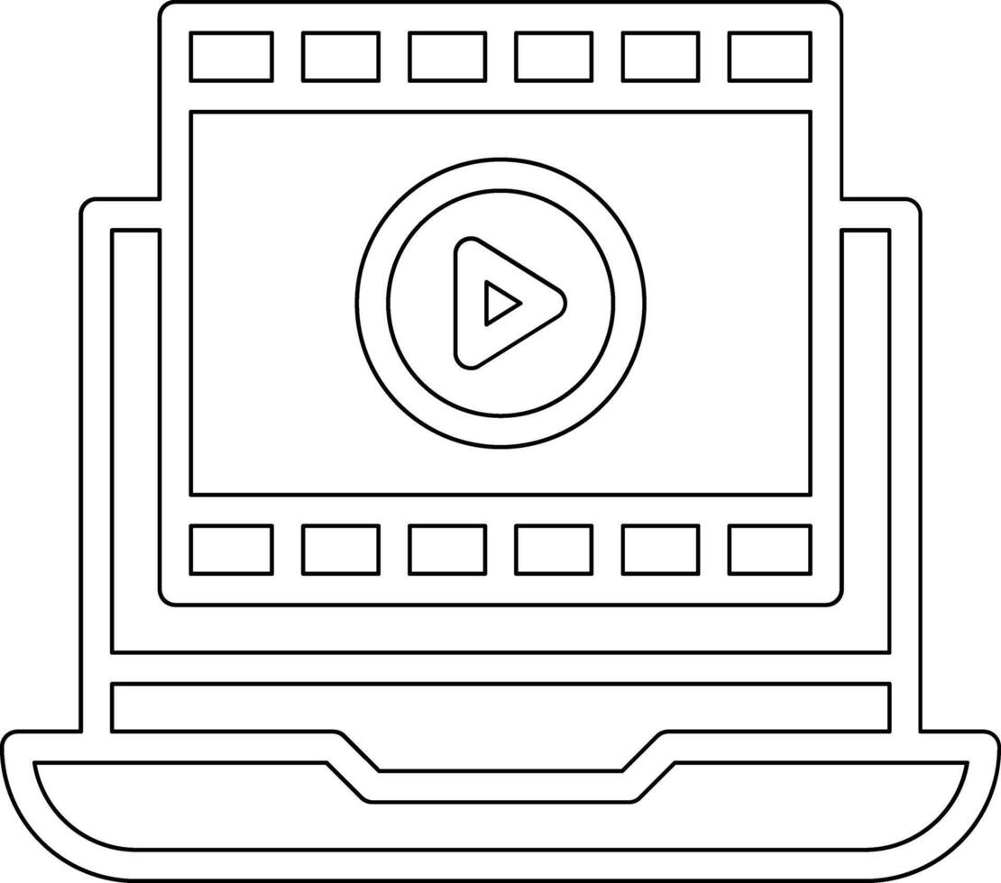 Film on Laptop Vector Icon