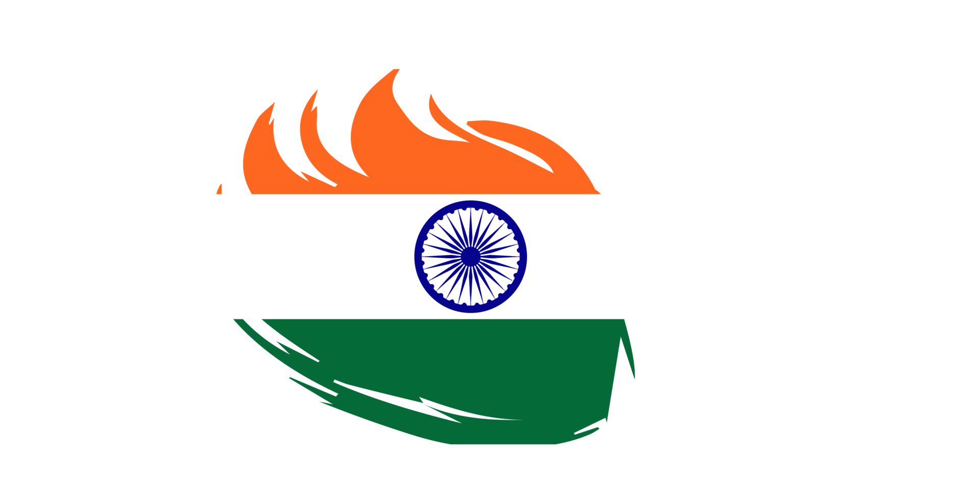 Grunge brush stroke flag of India png