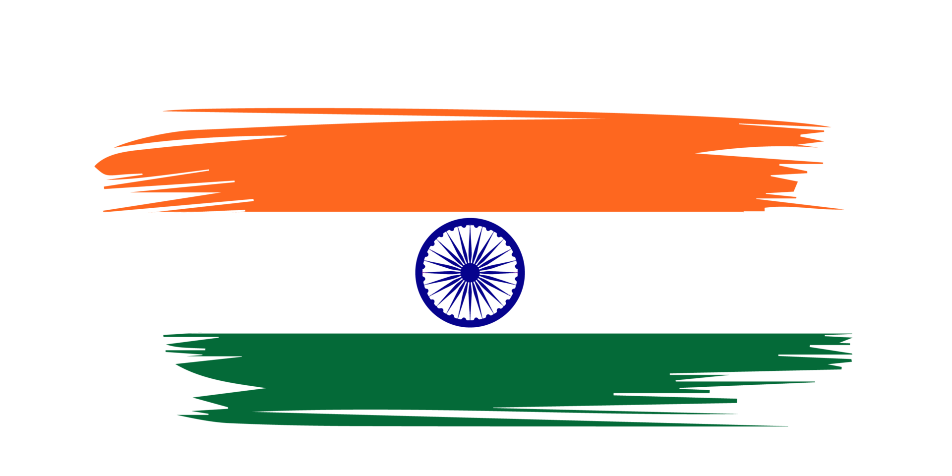 Grunge brush stroke flag of India png
