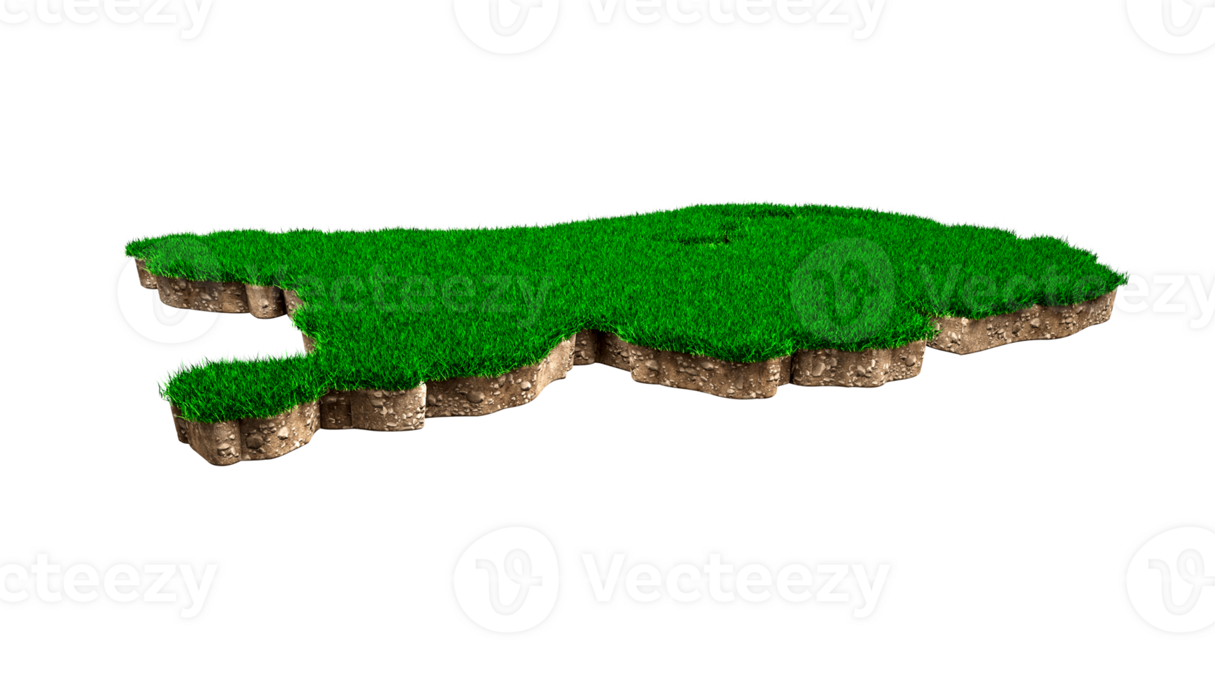 Netherlands map soil land geology cross section with green grass 3d illustration png