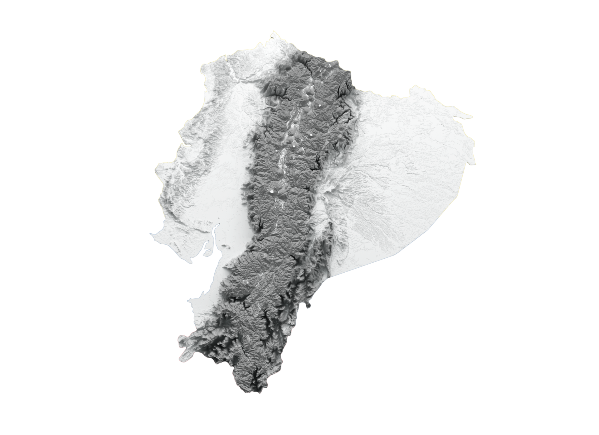 Ecuador Map Flag Shaded relief Color Height map 3d illustration