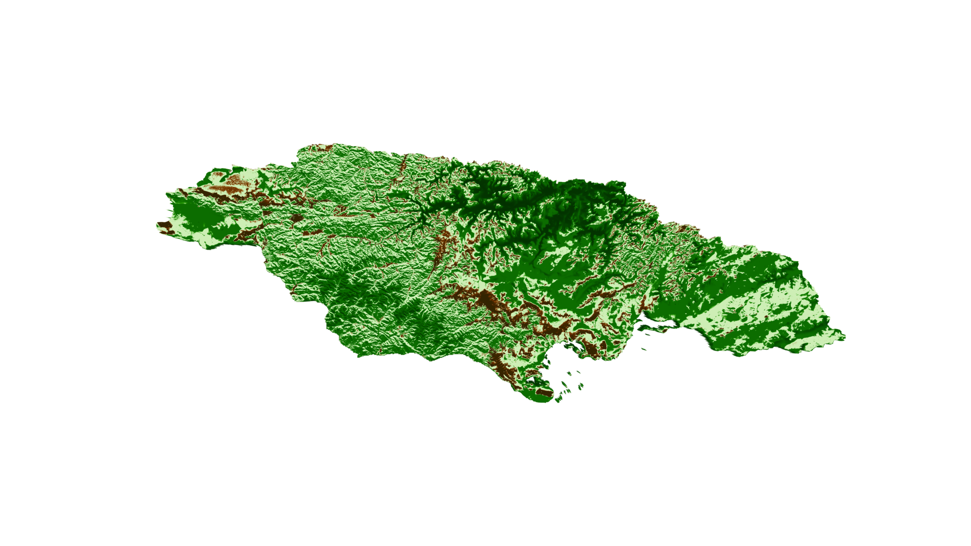 Jamaica Topographic Map 3d realistic map Color 3d illustration 37301866 PNG