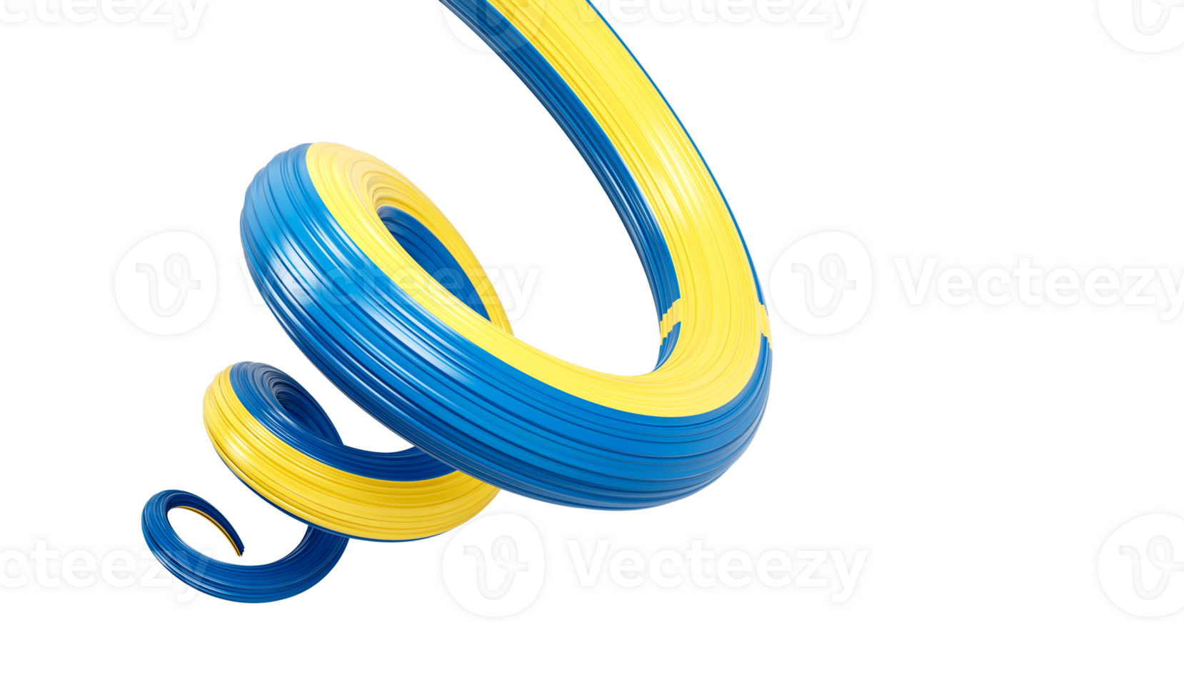 3d Flag of Sweden 3d Spiral Glossy Ribbon Of Sweden, 3d illustration png