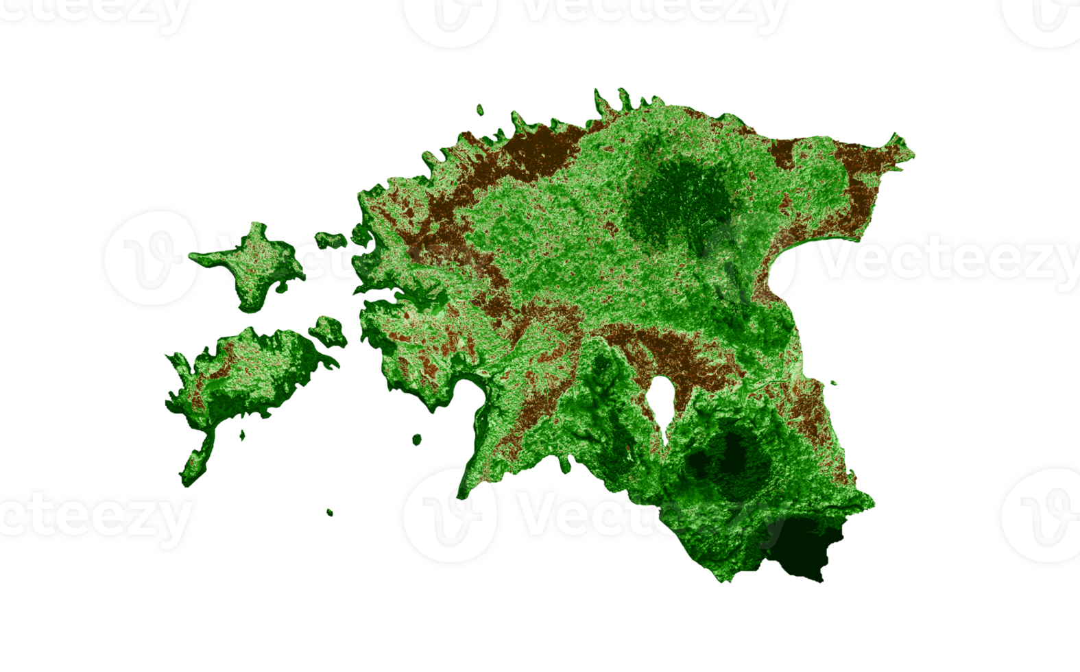 Estonia Topographic Map 3d realistic map Color 3d illustration png