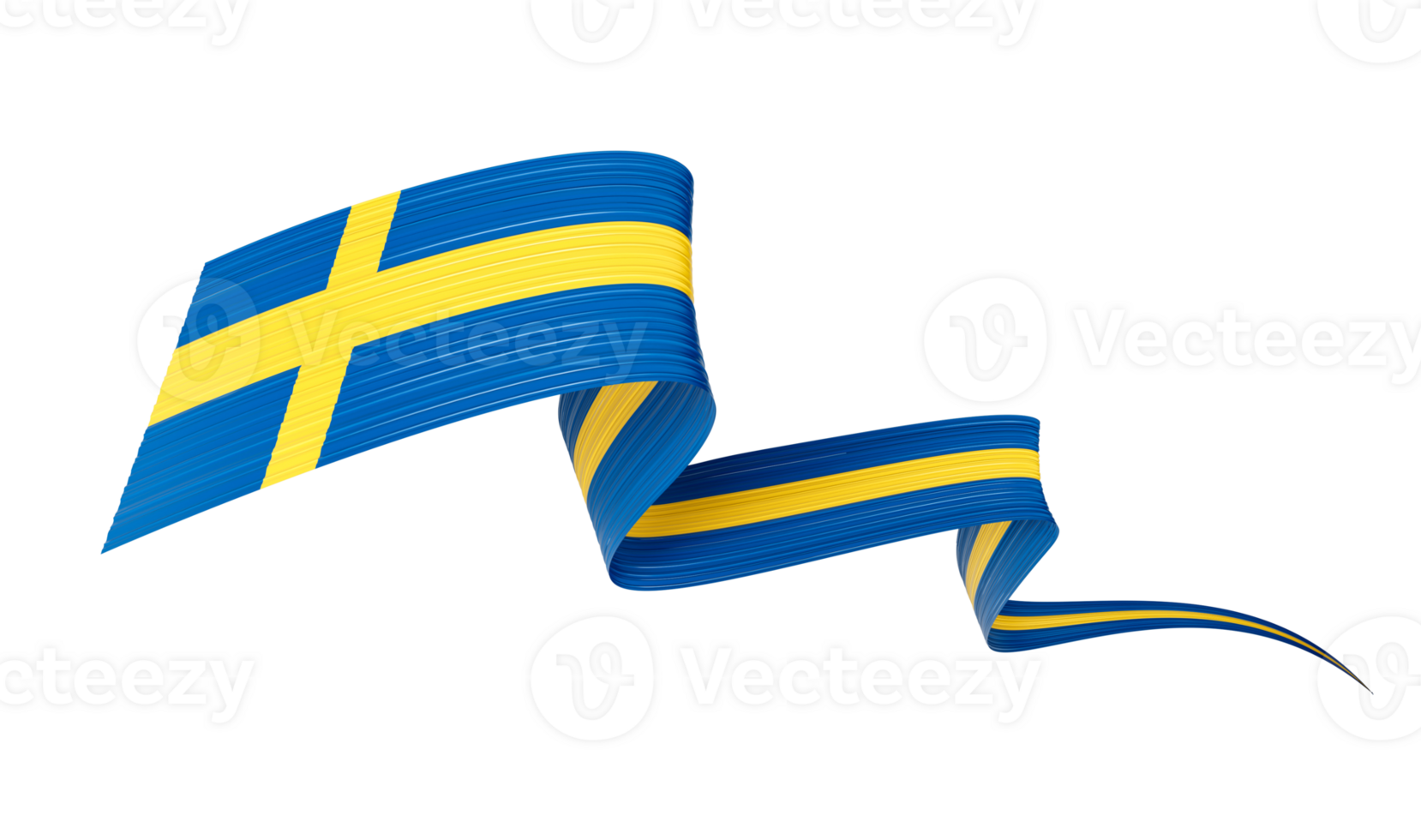 3d Flag Of Sweden 3d Wavy Shiny Sweden Ribbon, 3d illustration png