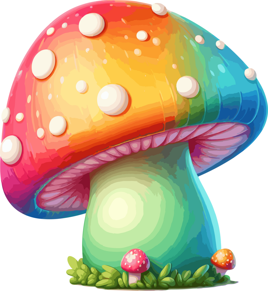 AI generated isolated cute mushroom   , no background ,ai generated . png
