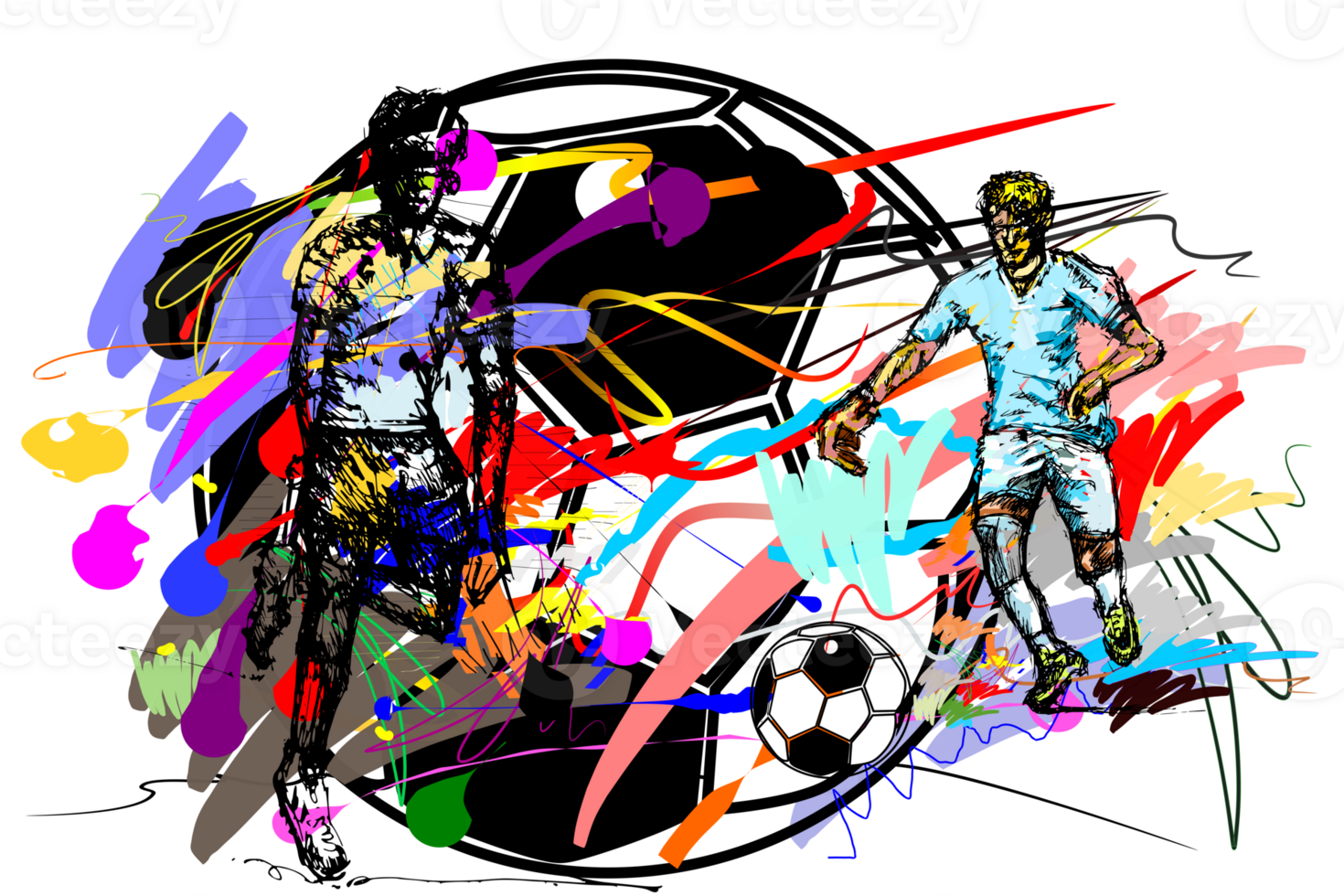 balls footballs sport art and brush strokes style. png