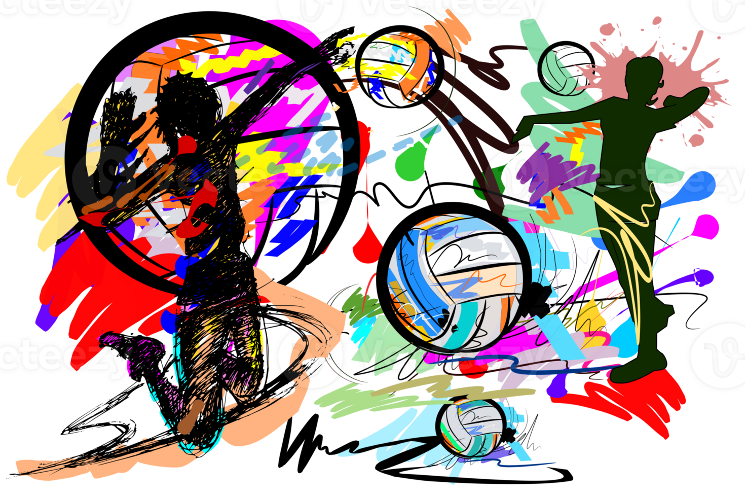 golpear vóleibol deporte Arte y cepillo golpes estilo png