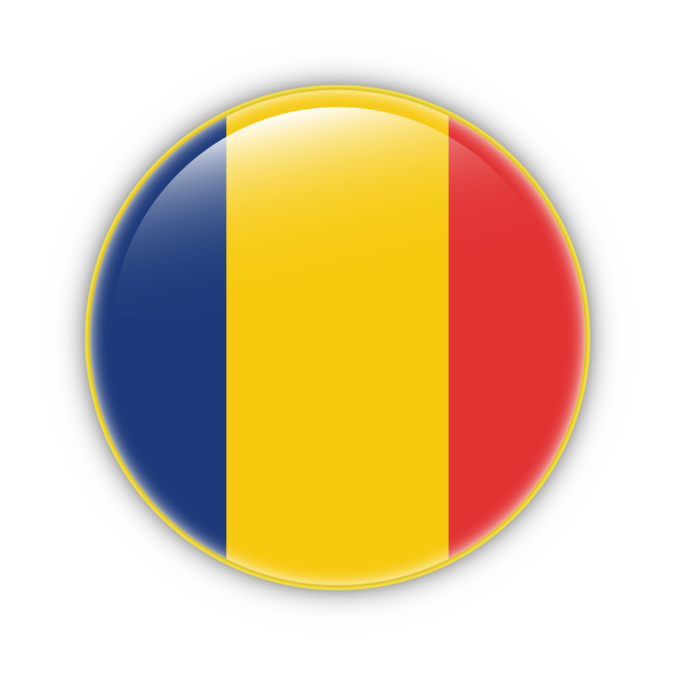 Romania flag with yellow frame free PNG flag image With transparent background - National Flag