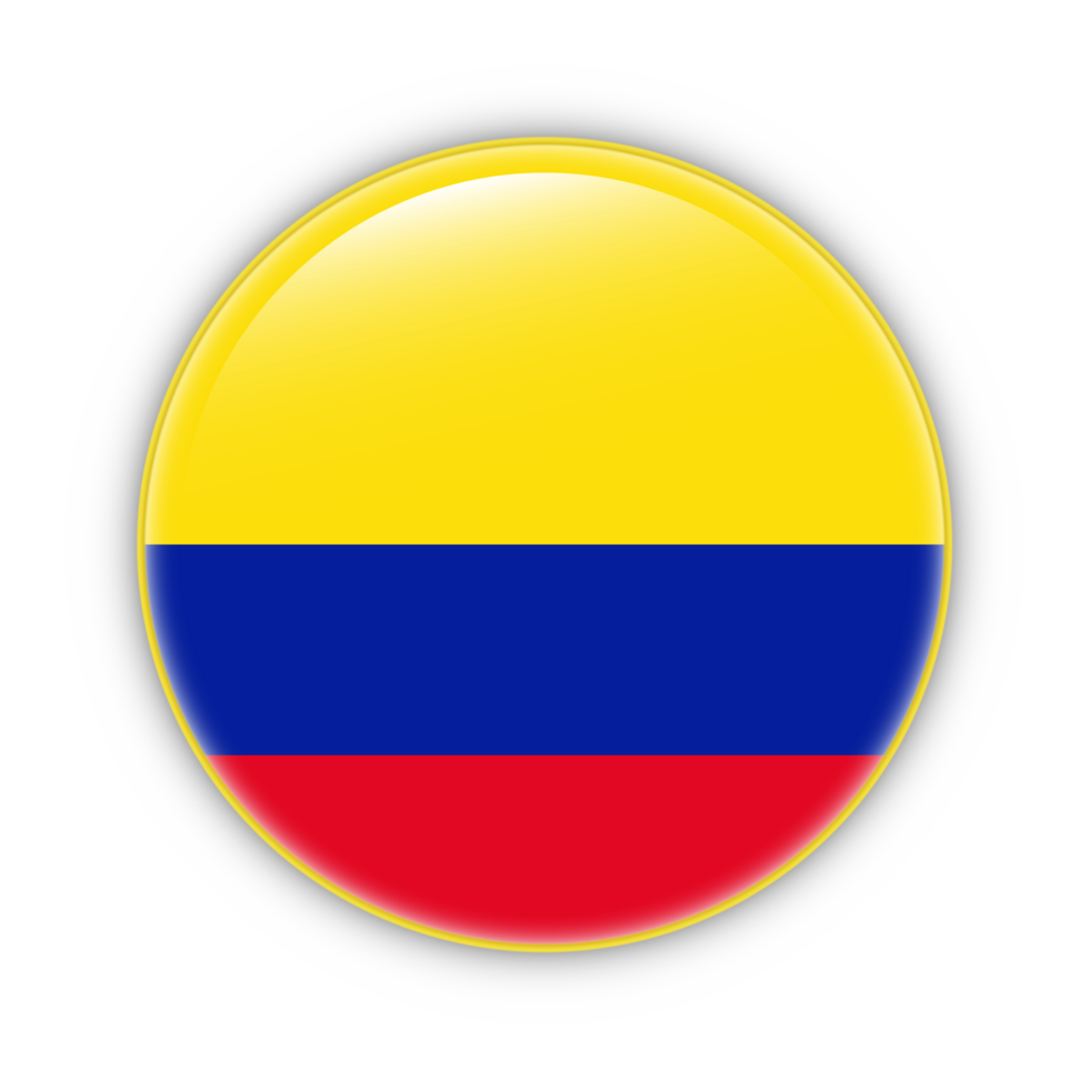 Colombia flag with yellow frame free PNG flag image With transparent background - National Flag
