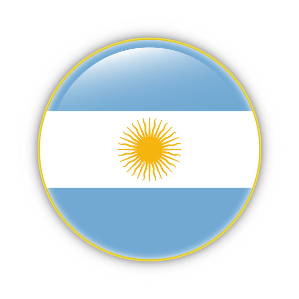 Argentina Flag with yellow frame free PNG flag image With transparent background - National Flag