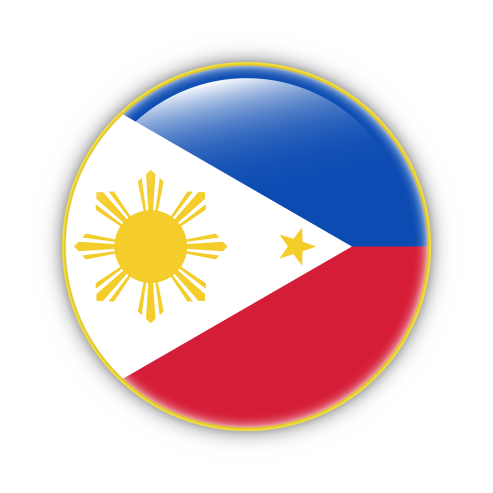 Philippines flag with yellow frame free PNG flag image With transparent background - National Flag