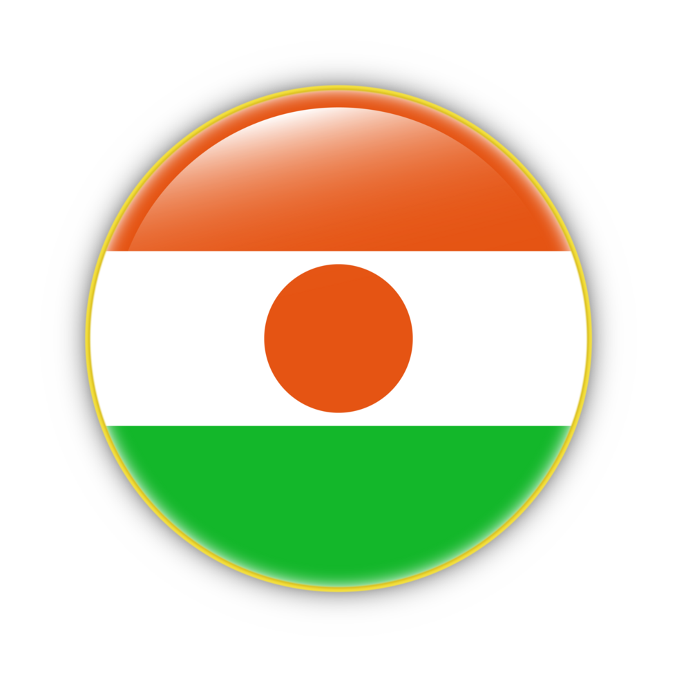 Niqer flag with yellow frame free PNG flag image With transparent background - National Flag