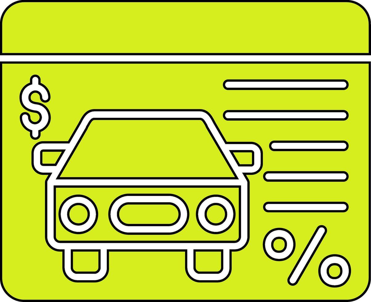 icono de vector de préstamo de coche