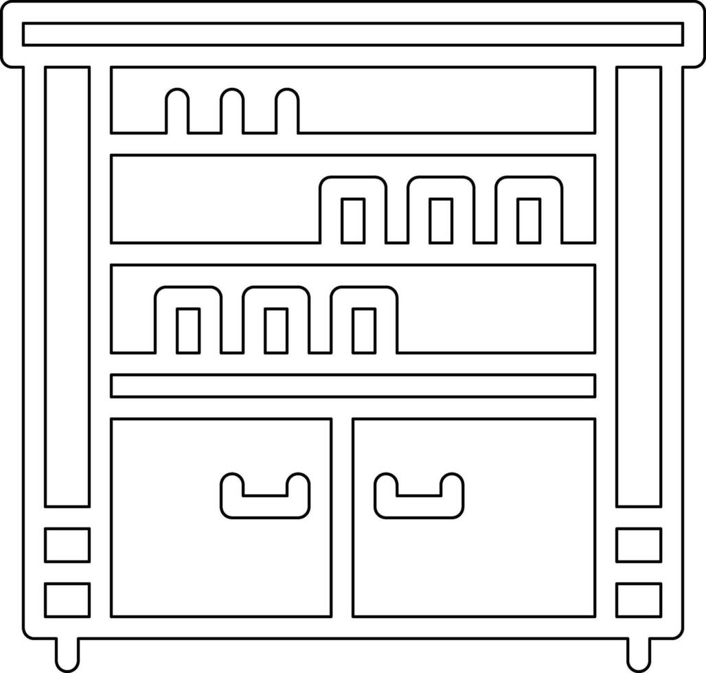 estantes, vector, icono vector