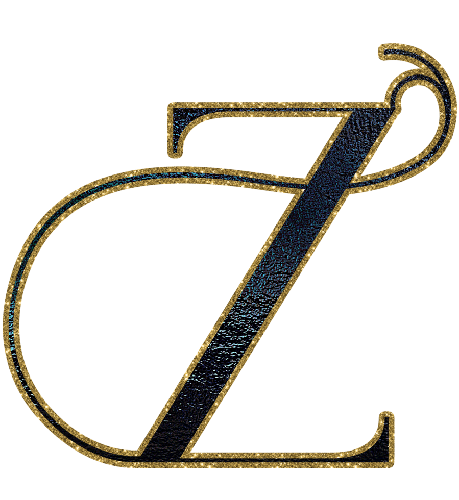 Dark gradient gold glitter alphabet uppercase png