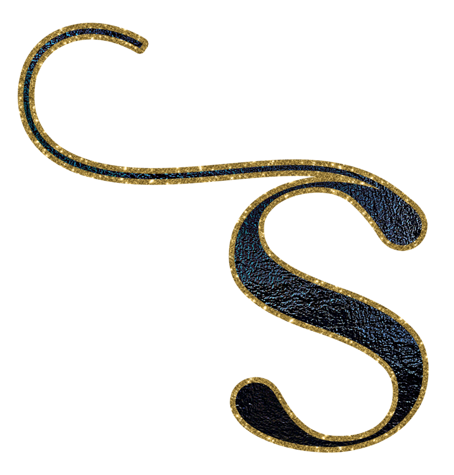 Dark gradient gold glitter alphabet lowercase png