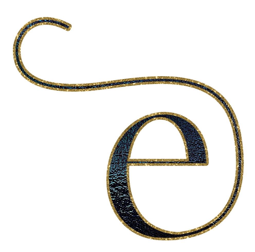 Dark gradient gold glitter alphabet lowercase png