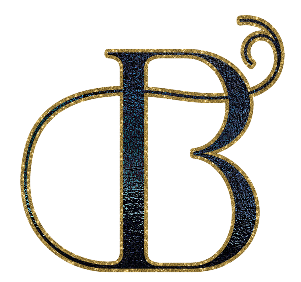 Dark gradient gold glitter alphabet uppercase png