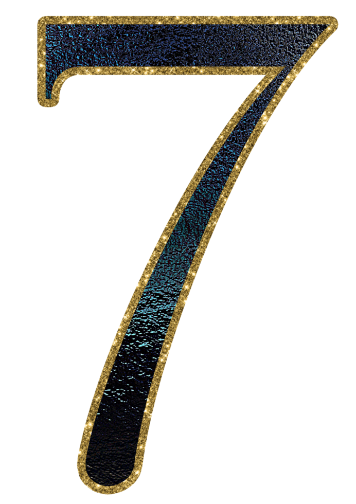 Dark gradient gold glitter numbers png