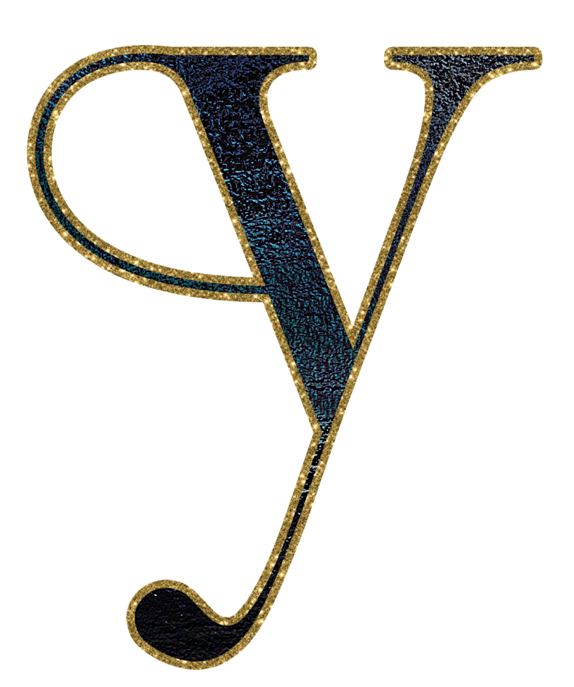Dark gradient gold glitter alphabet lowercase png