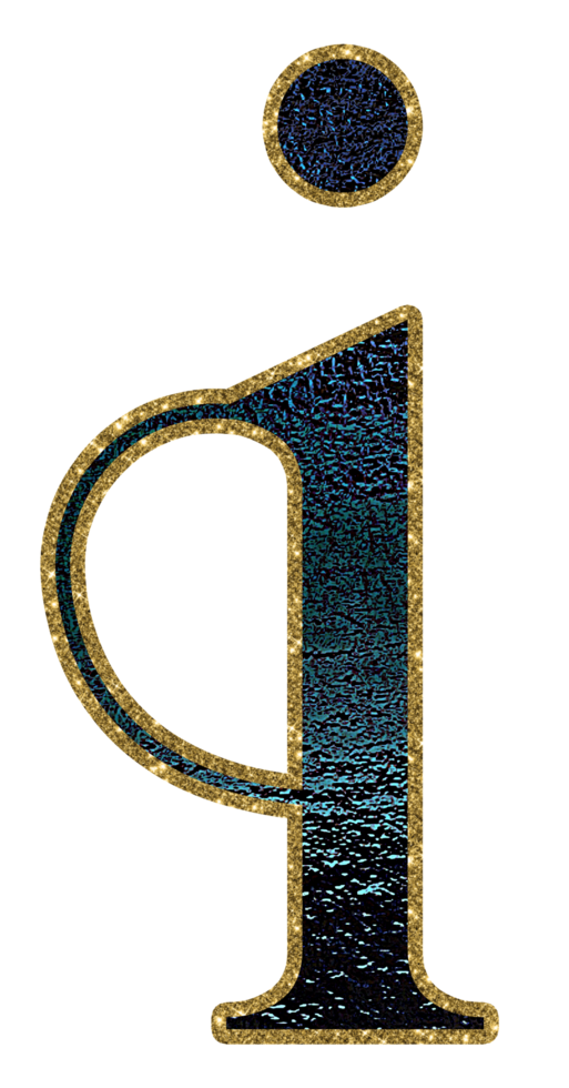 Dark gradient gold glitter alphabet lowercase png