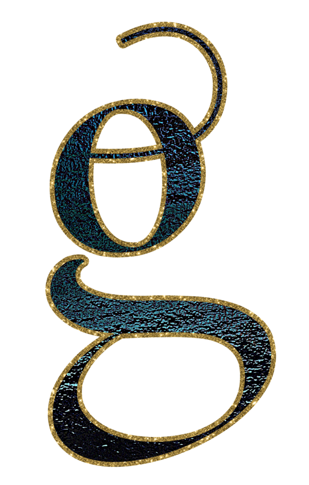 Dark gradient gold glitter alphabet lowercase png
