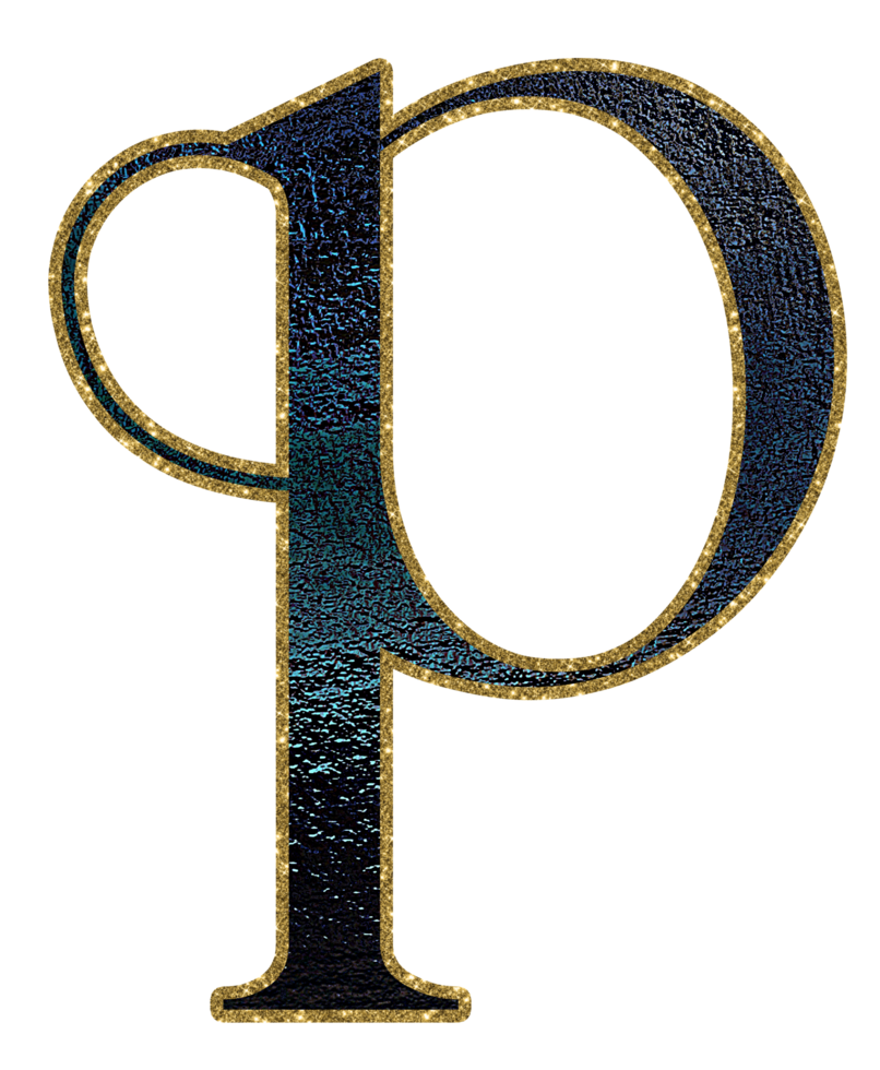 Dark gradient gold glitter alphabet lowercase png