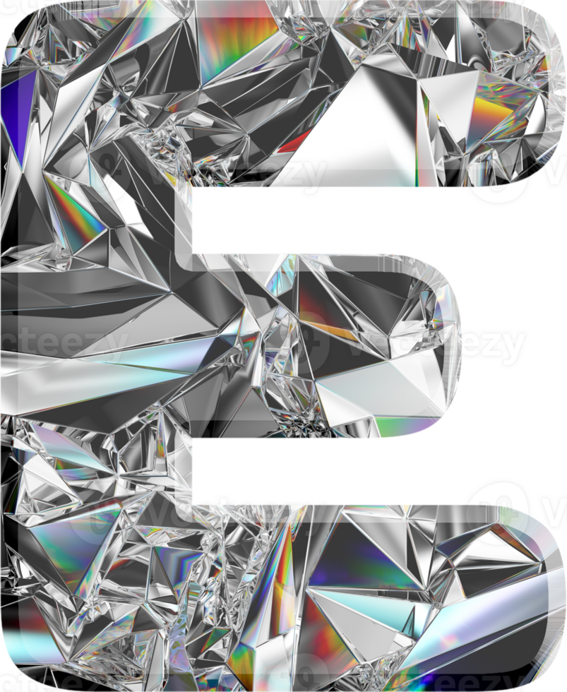 Holographic diamond alphabet png