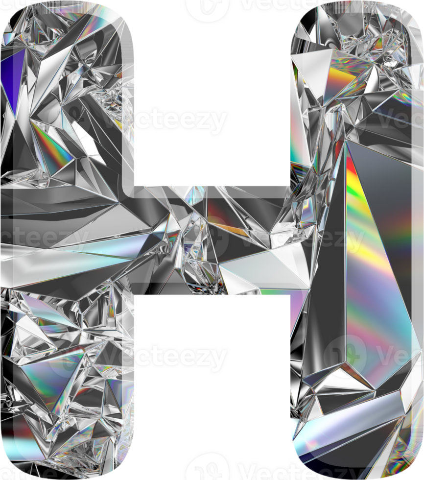 Holographic diamond alphabet png