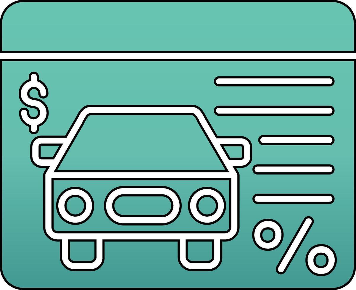 icono de vector de préstamo de coche