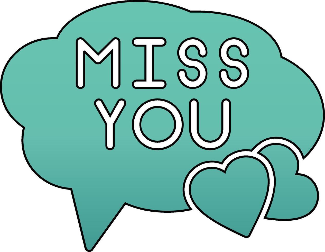 Miss You Vector Icon