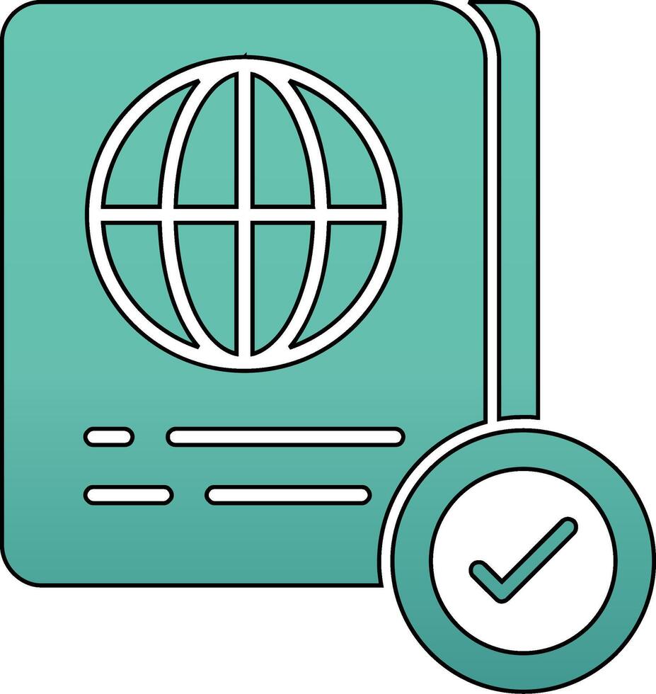 icono de vector de pasaporte