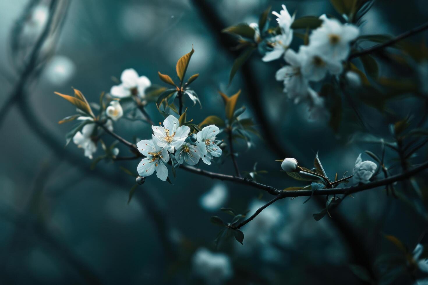 ai generado un blanco flor ese es acerca de a floración foto