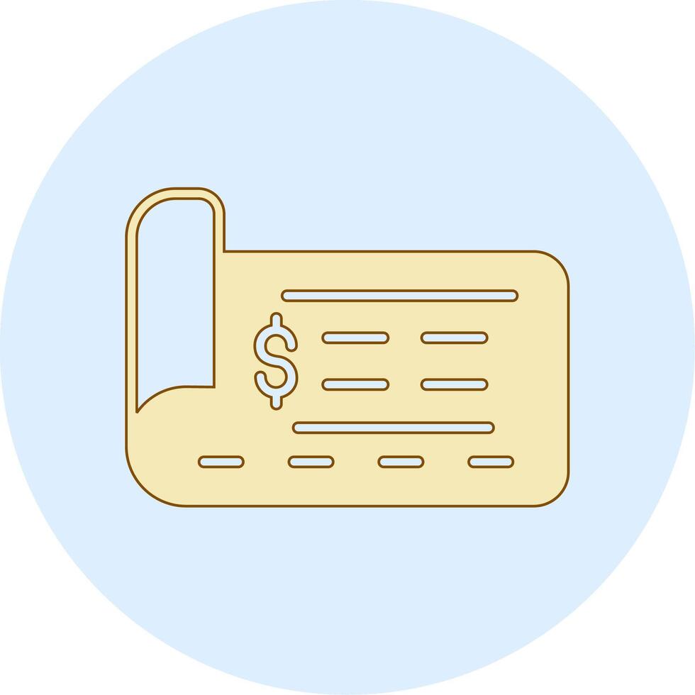 Bank Check Vector Icon