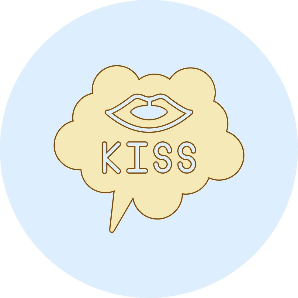 icono de vector de beso