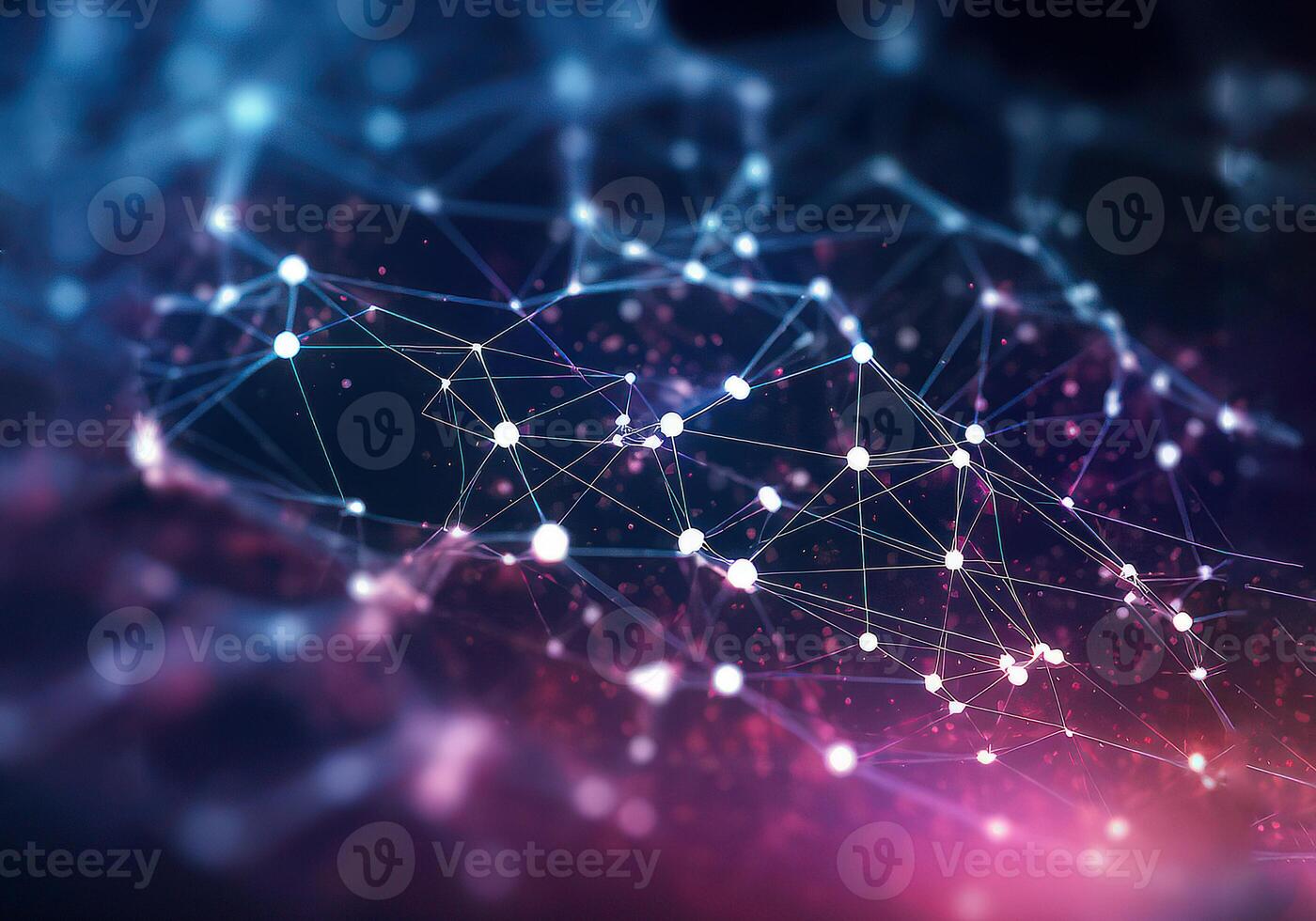 AI generated abstract background with connected lines and dots photo