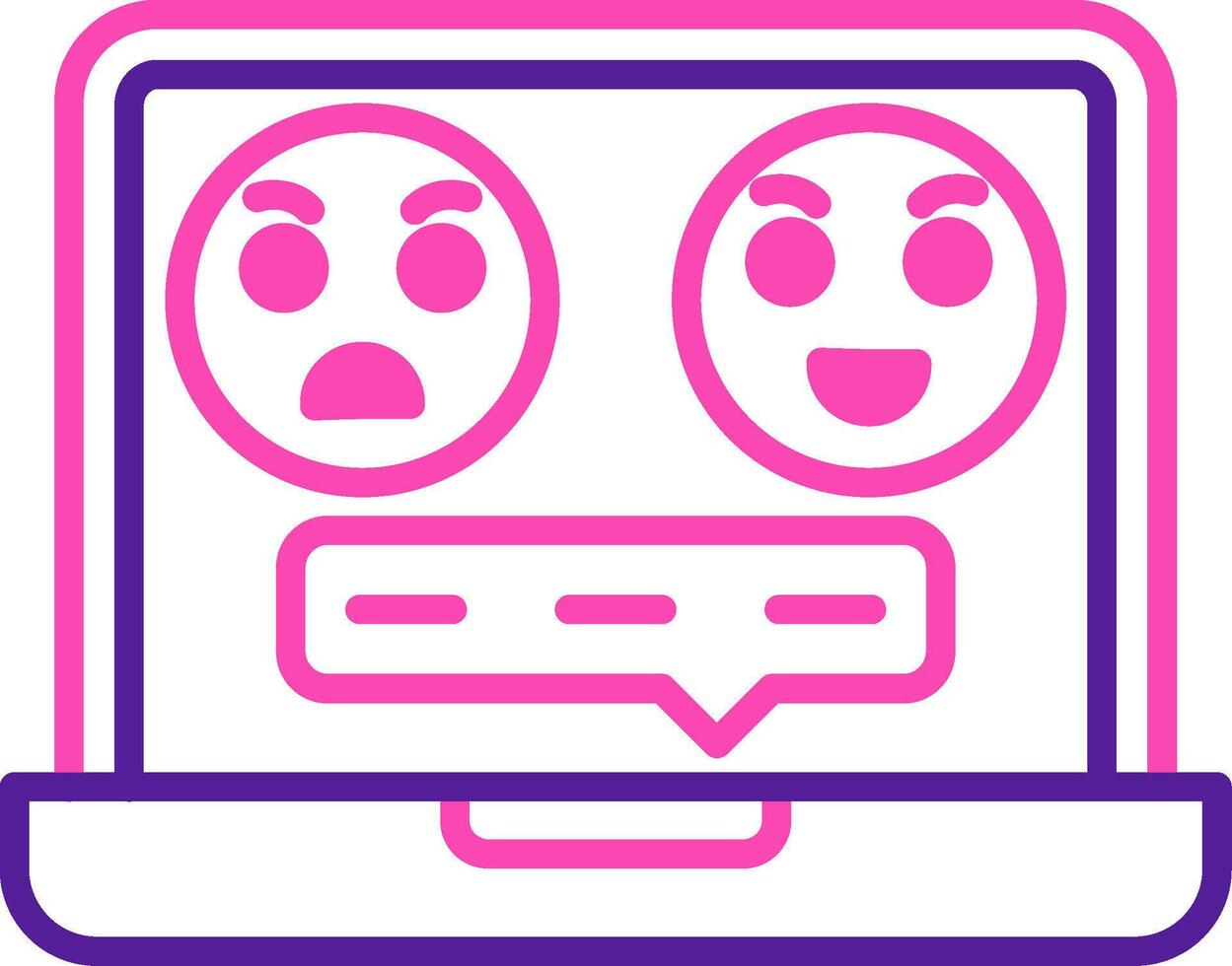 Laptop Chat Vector Icon