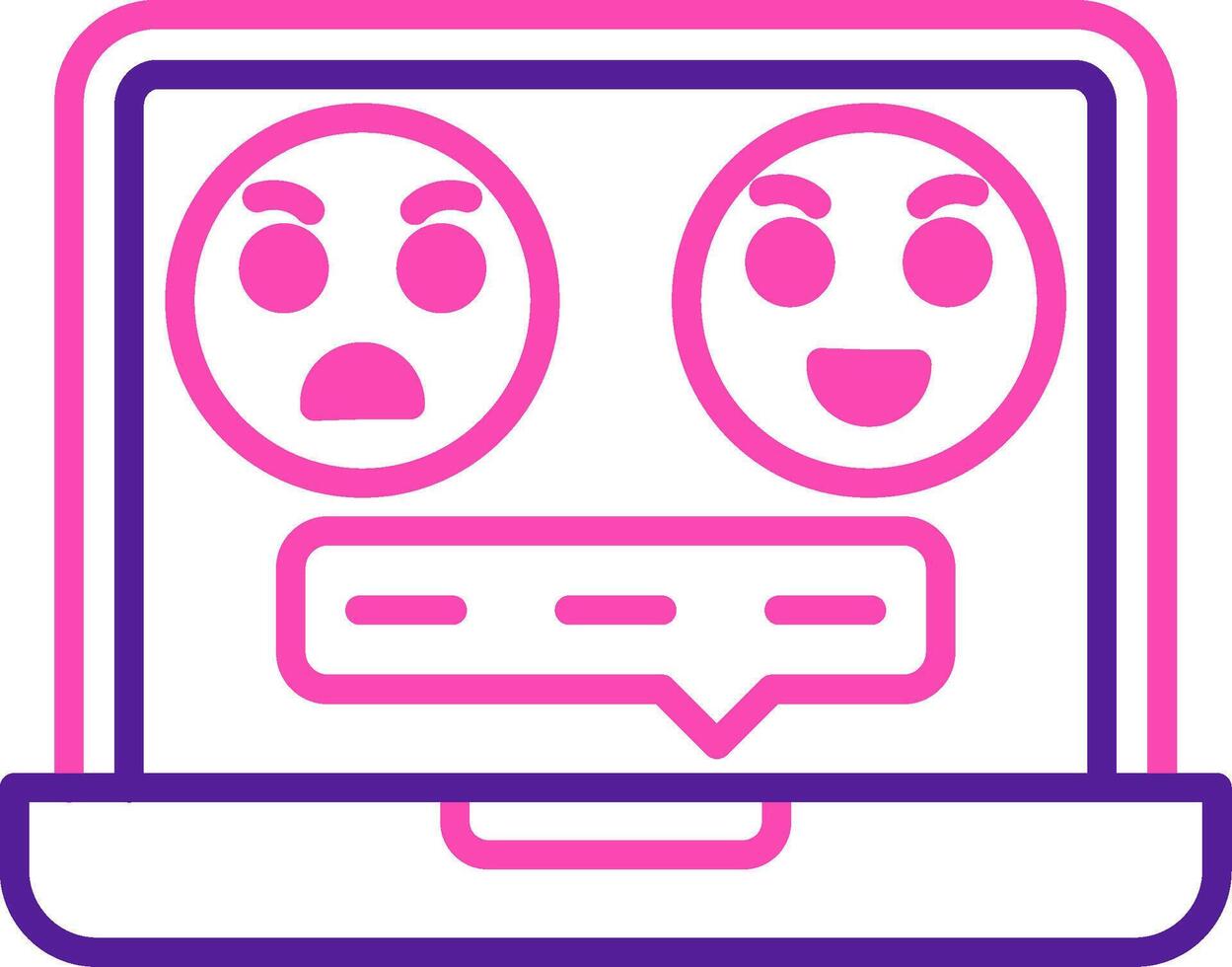 Laptop Chat Vector Icon