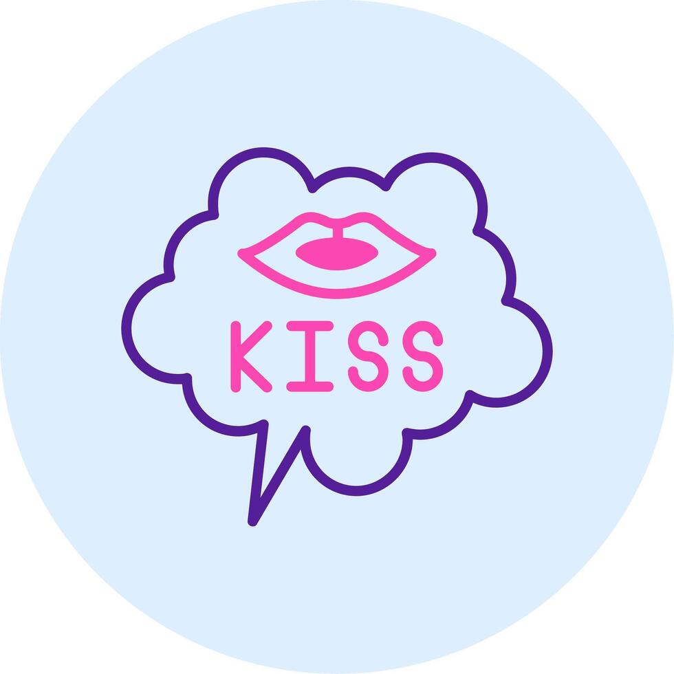 icono de vector de beso