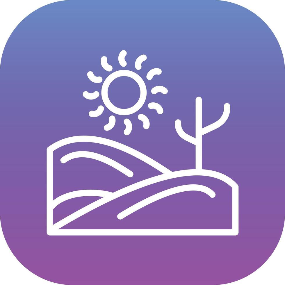 Desert Day Landscape Vector Icon