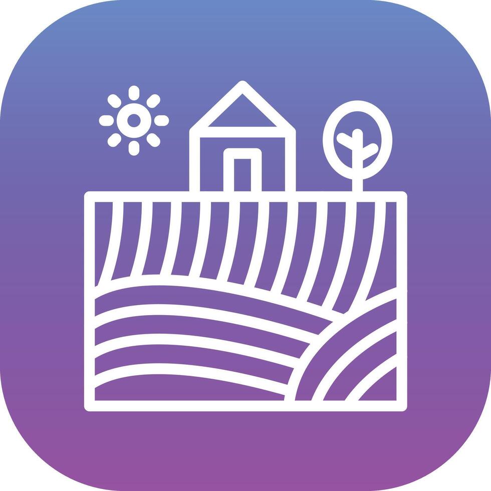 Fields Landscape Vector Icon